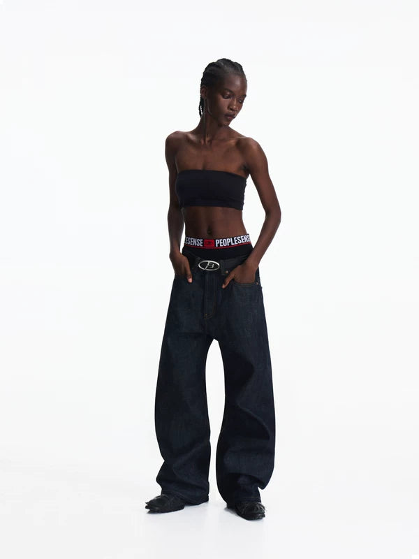 Selvedge Raw Denim Loose Fit Jeans Pants 5