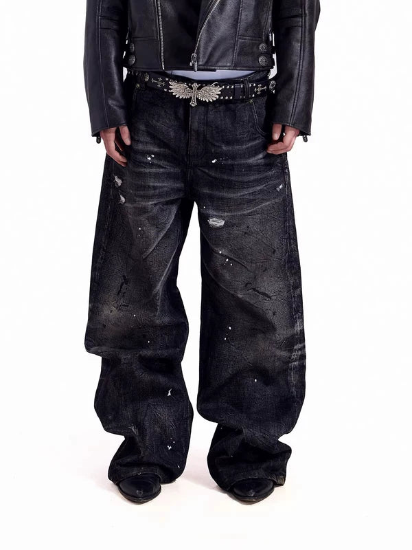 Selvedge Resin Whiskered Denim Pants 1