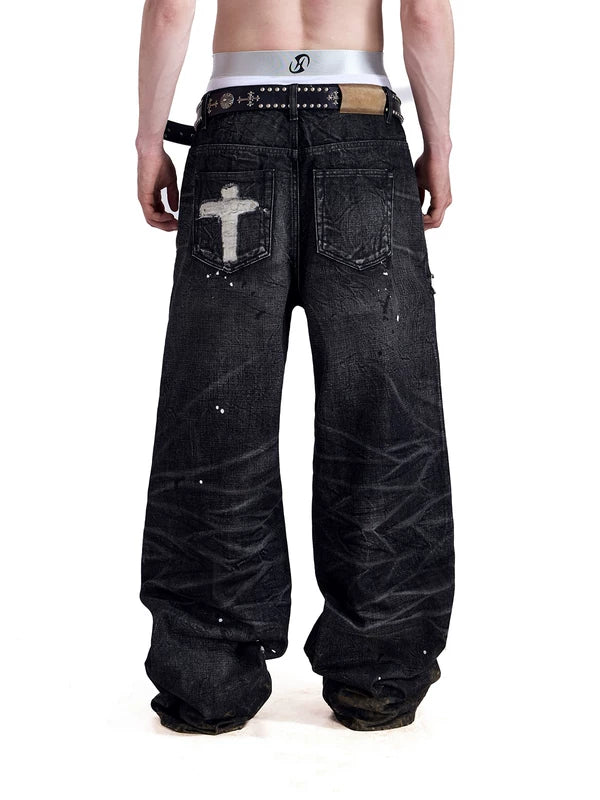 Selvedge Resin Whiskered Denim Pants 2