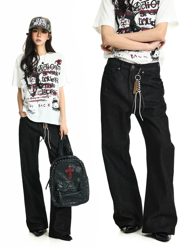 Selvedge Wide Leg Denim Jeans Pants 1