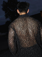 Sequined Hollowed-Out Long-Sleeve Shirt 4