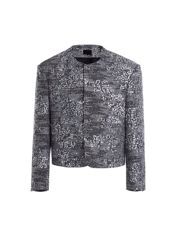 Sequined Padded Shoulder Jacket 5