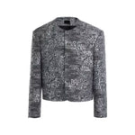 5716252757298,5716252757299,5716252757300,5716252757301, Sequined Padded Shoulder Jacket
