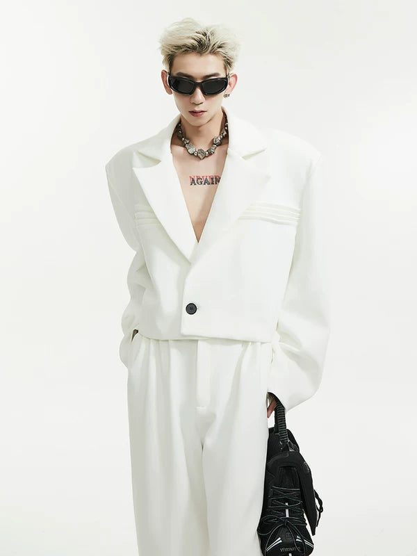 Sequined Padded Shoulder Suit with Pants 2