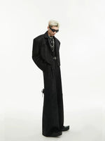 Sequined Padded Shoulder Suit with Pants 5