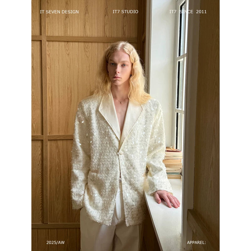 Sequined Textured Suit Jacket for Formalwear 1