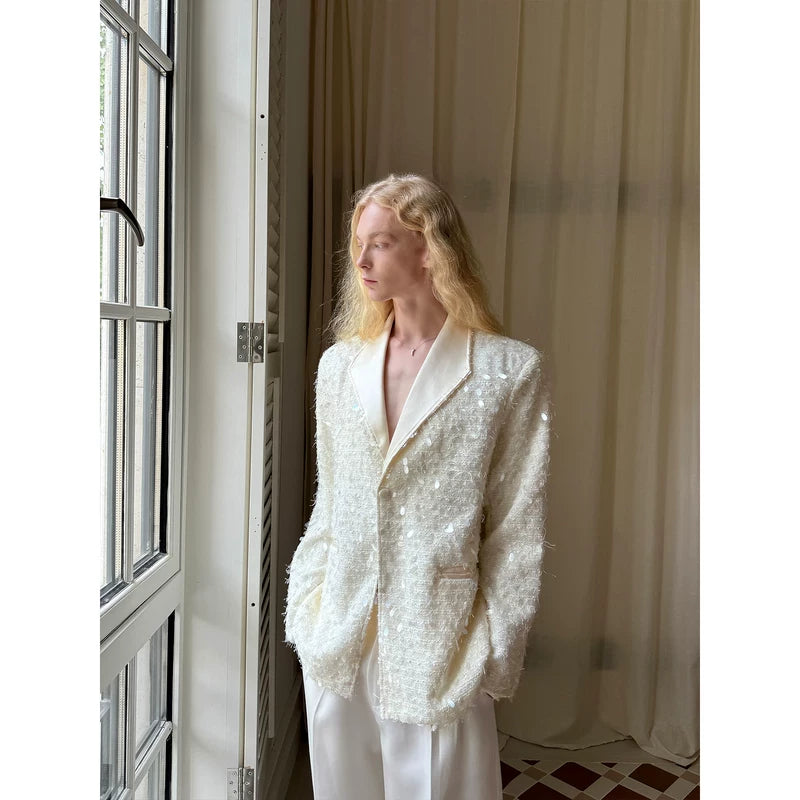 Sequined Textured Suit Jacket for Formalwear 3