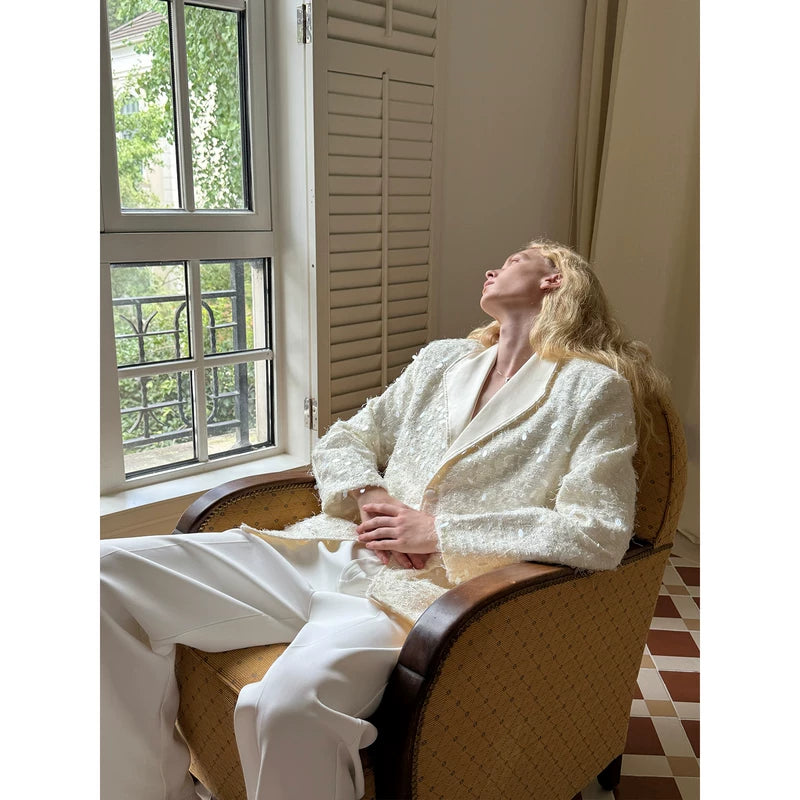 Sequined Textured Suit Jacket for Formalwear 5