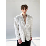 Sequined Velvet Lapel Suit Jacket 1