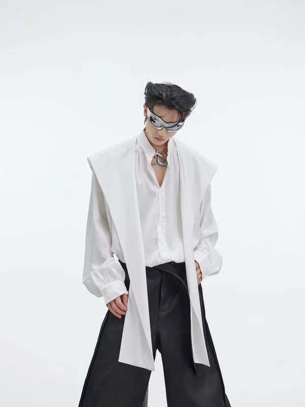 Shawl Collar Long Sleeve Shirt 1