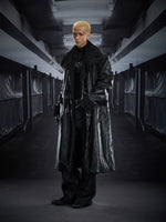 Shearling Lined Leather Trench Coat with Buckles 2