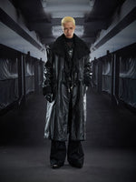 Shearling Lined Leather Trench Coat with Buckles 5