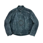 Sheepskin Embroidered Biker Motorcycle Jacket 1