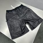 Sheepskin Leather Cargo Shorts with Drawstring 4