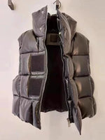Sheepskin Leather Down Puffer Vest 1