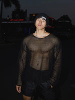 Sheer Hollow-Out Knit Sweater 1
