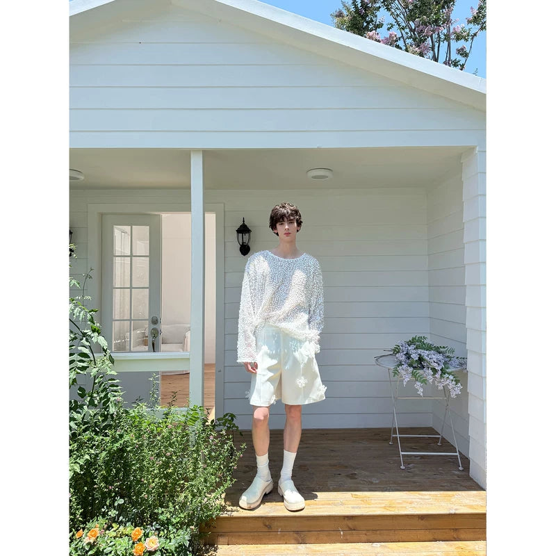 Sheer Hollow-Out Long Sleeve T-Shirt 2