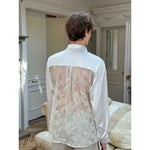 Sheer Lace Back Long Sleeve Shirt 5