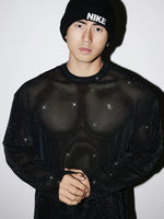 Sheer Sequined Long-Sleeve T-Shirt 4