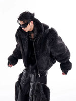 Short Faux Fur Leather Jacket 2