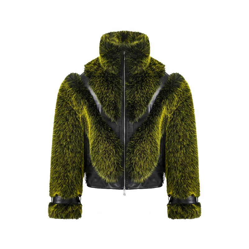 6122292991247,5654236424983,5654236424984,5654236424985, Short Faux Fur Leather Jacket