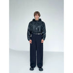 Short Fitted Hooded Leather Jacket 5
