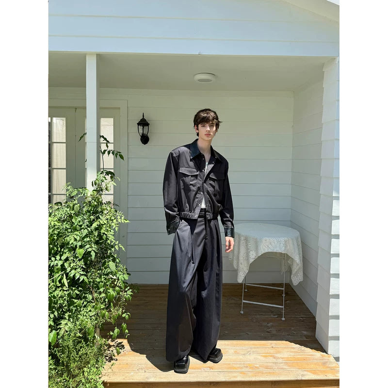 Short Jacket and Wide-Leg Pants Set 4