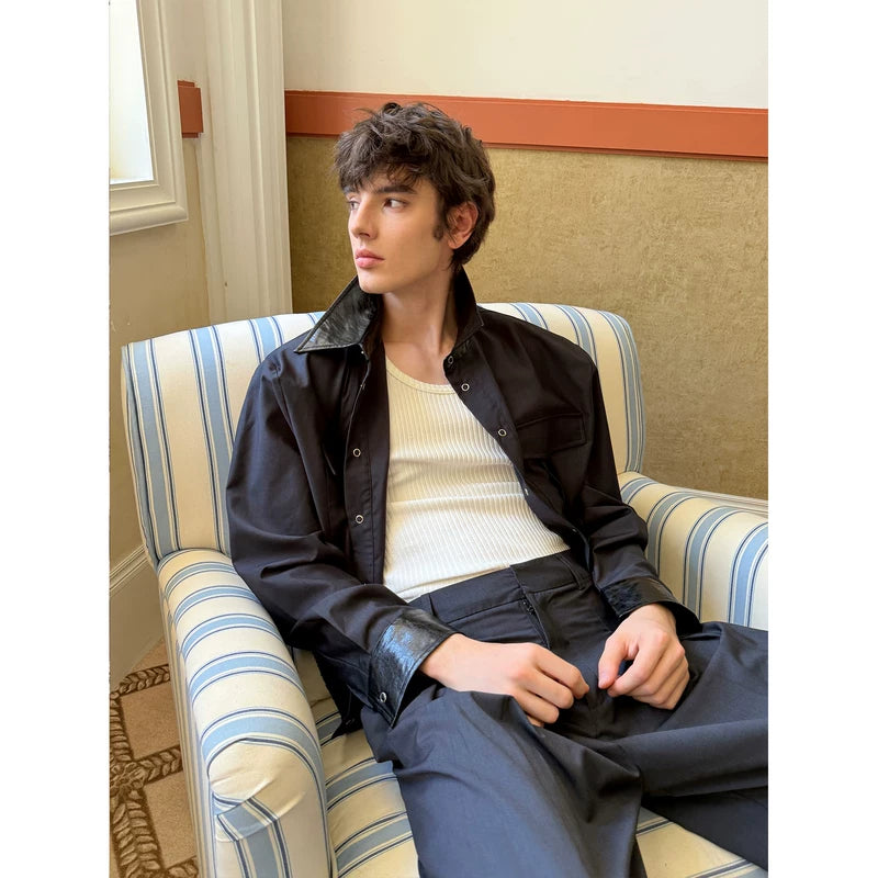 Short Jacket and Wide-Leg Pants Set 5