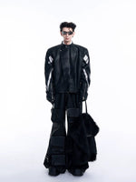 Short Leather Jacket With Asymmetrical Placket 2
