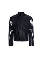 Short Leather Jacket With Asymmetrical Placket 5