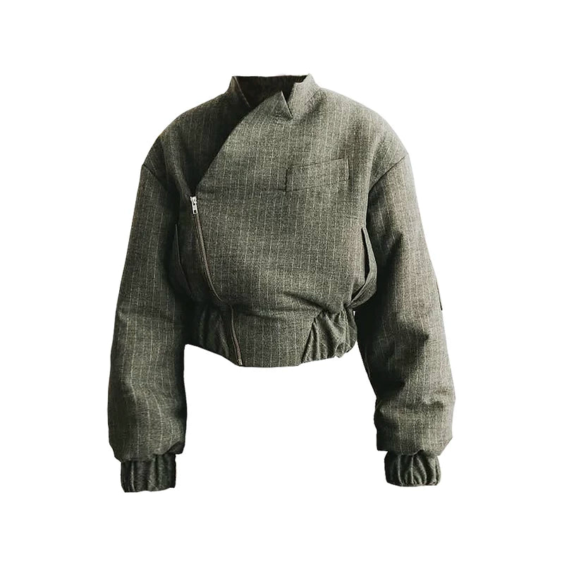 Short Oversized Quilted Bomber Flight Jacket 1