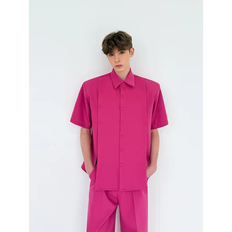 Short-Sleeve Button Shirt and Pants Set 2
