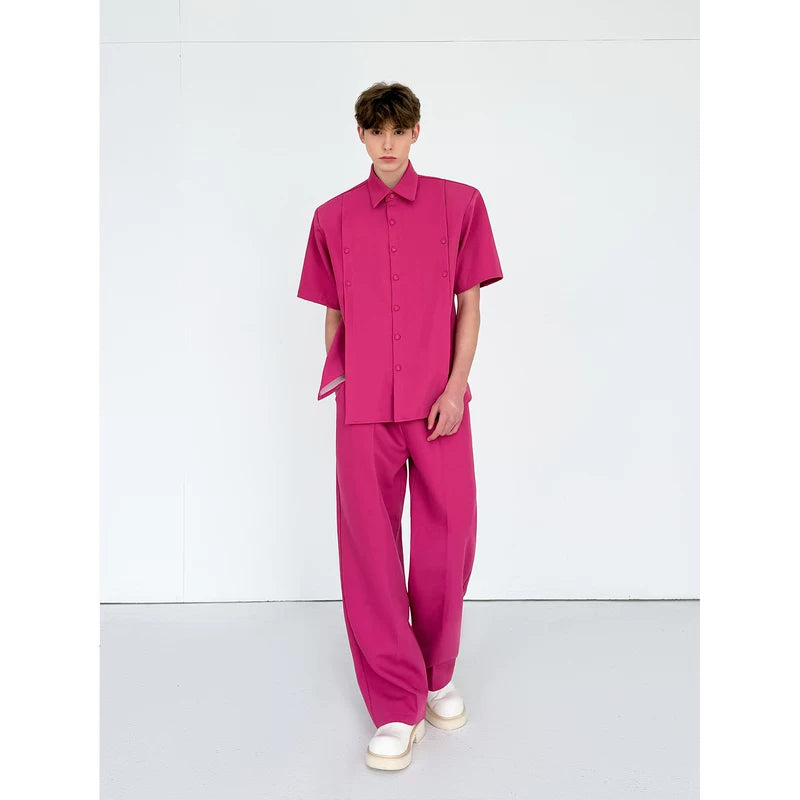 Short-Sleeve Button Shirt and Pants Set 5