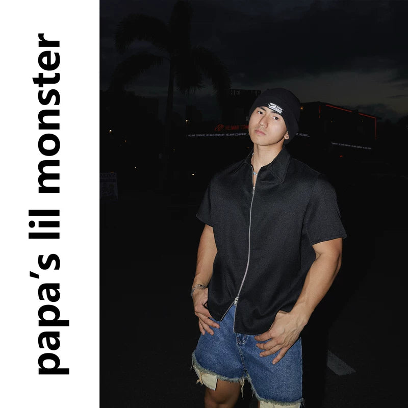 6180870407126,6180870407127,6180870407128,6180870407129, Short-Sleeve Full-Zip Collared Shirt