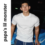 5643399607182,5643399607183,5643399607184, Short-Sleeve Henley Knit Sweater
