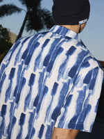 Short-Sleeve Irregular Stripe Casual Shirt 4