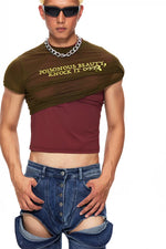 6218950807367,6218950807370,6218950807373, Short-Sleeve Mesh Letter Print Crop Top