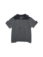 Short-Sleeve Napoleon Court Style Knit Sweater 5