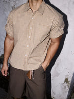 Short-Sleeve Plaid Casual Button-Down Shirt 4