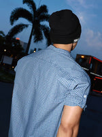 Short-Sleeve Plaid Shirt with Cuff Tabs 4