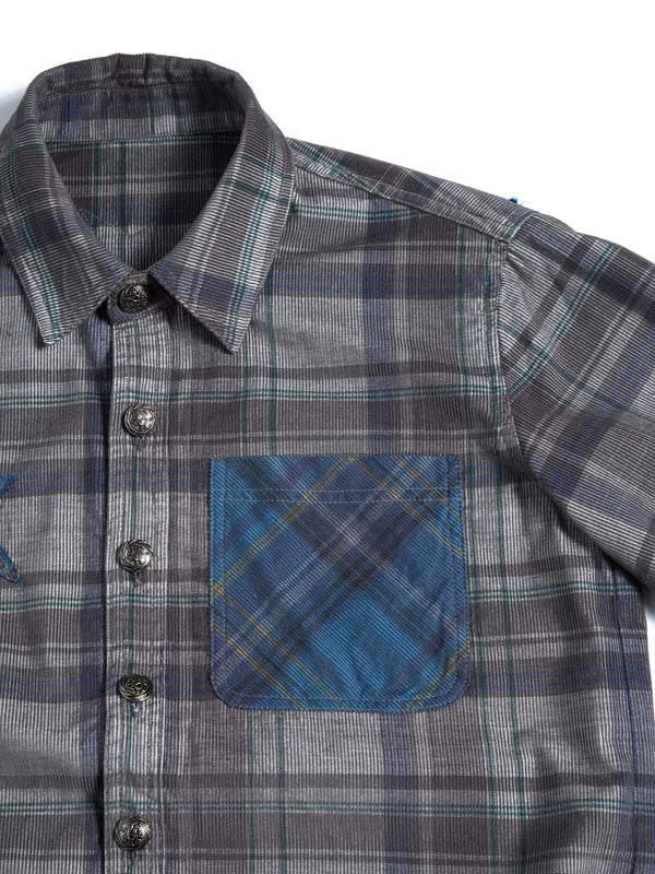 Short Sleeve Plaid Star Applique Shirt 4