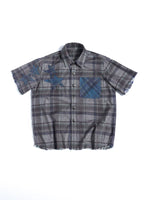 6094234304819,6094234304820,6094234304821, Short Sleeve Plaid Star Applique Shirt