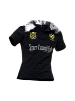 Short-Sleeve Polo Shirt with Fur Collar 5