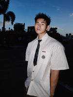 Short-Sleeve Striped Academy Shirt with Tie 1