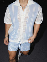 Short-Sleeve Striped Knit Resort Shirt 3