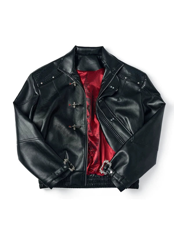 Short Wide Leather Jacket 1