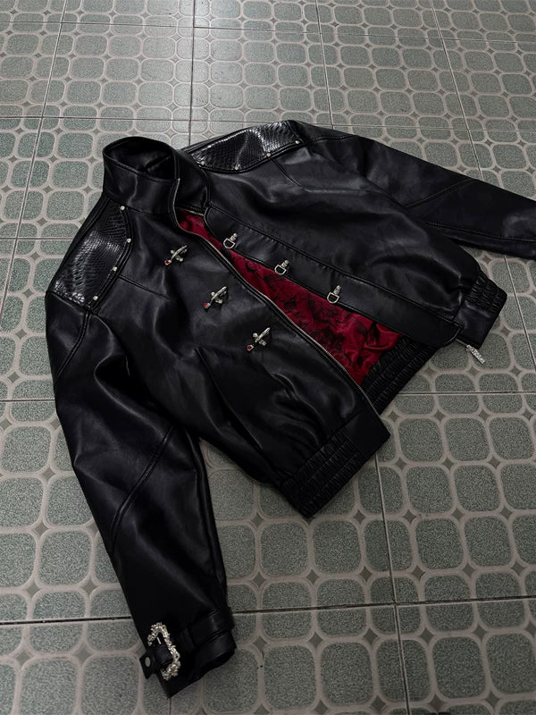Short Wide Leather Jacket 5