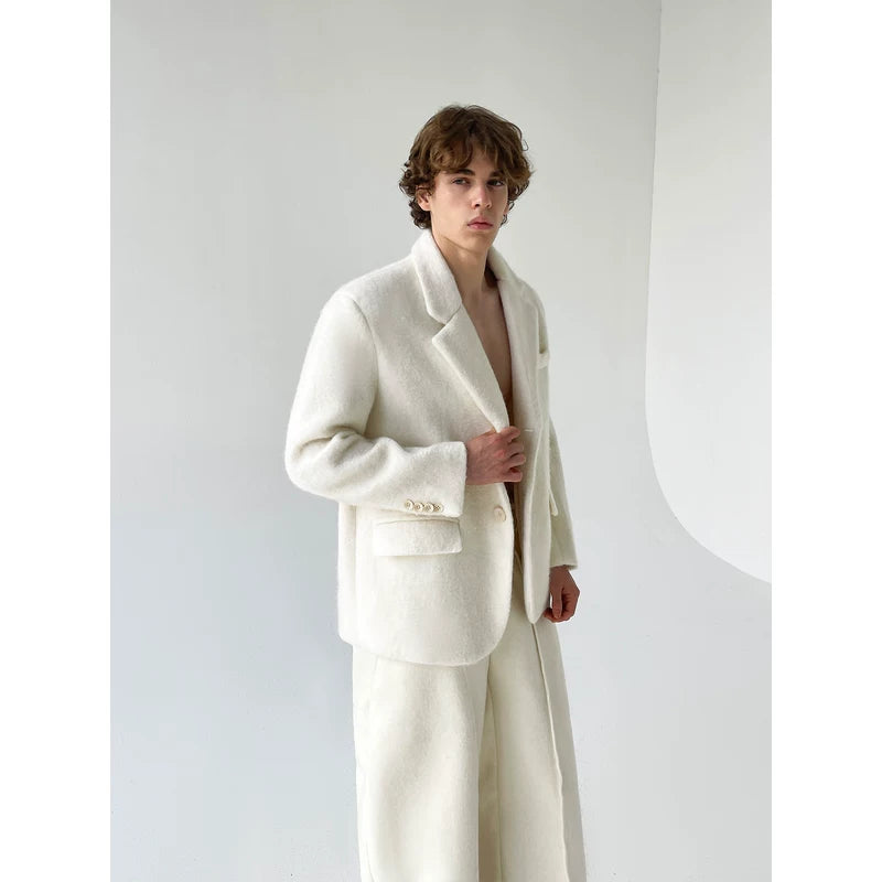 Short Wool Suit Jacket and Pants Set 2