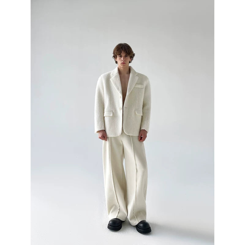 Short Wool Suit Jacket and Pants Set 5