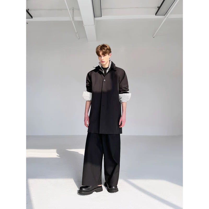 Single-Breasted Mid-Length Trench Coat 2